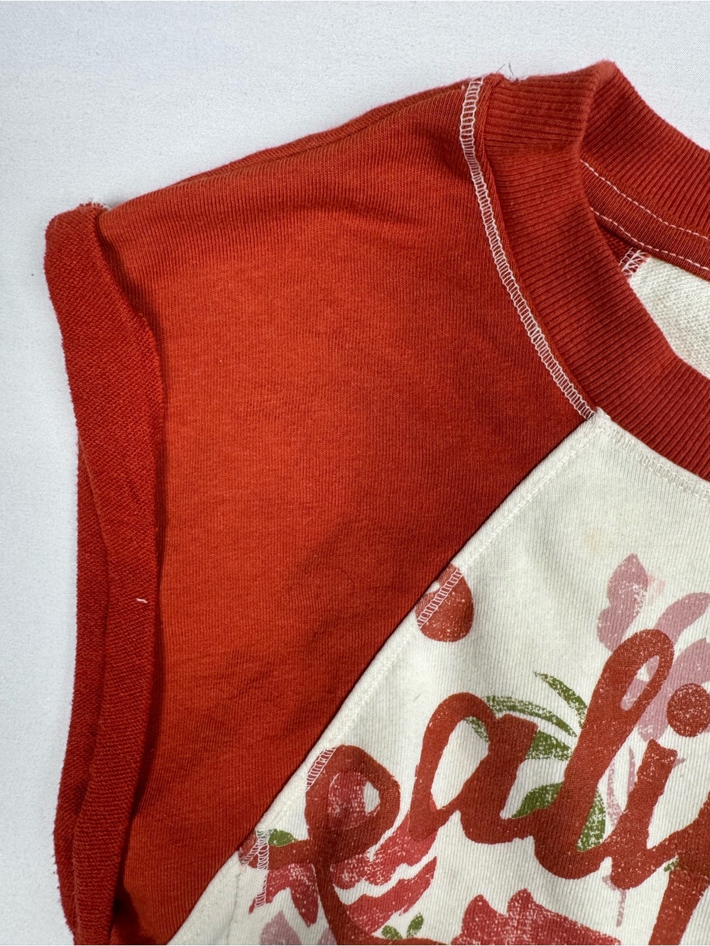 Pilcro Anthropologie Muscle Sweatshirt Beige Orange Women’s S - Picture 3 of 8